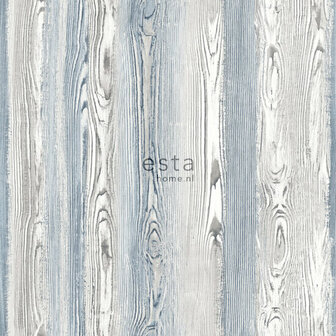Esta Home Hout 148626 Grijs Blauw Behang