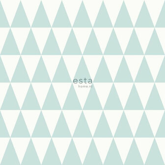 Esta Home Grafisch 148669 Wit Turquoise Behang