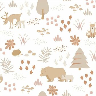 Esta Home Dieren Bos 139611 Wit Beige Behang