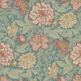 Sanders &amp; Sanders Bloemen 935278 Multicolor Blauw / Groen Behang