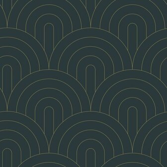 Esta Home Art Deco 139743 Goud Blauw Behang