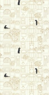Caselio Golden Age GAG103780264 - Zwart Behang