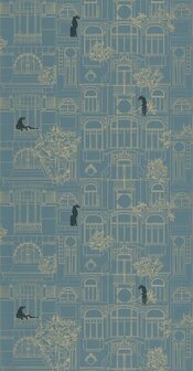 Caselio Golden Age GAG103786286 - Blauw Behang