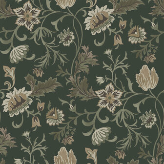 Esta Home Bloom Zwart Groen 139417 Behang