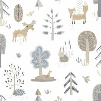 Noordwand Happy 14803 Wit Blauw Beige Behang