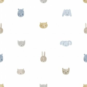 Noordwand Happy 14813 Wit Blauw Grijs Behang