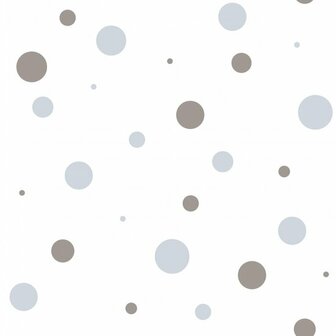 Noordwand Happy 14823 Wit Blauw Taupe Behang