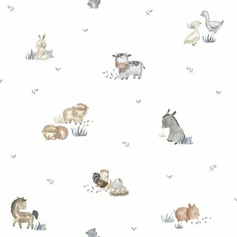 Noordwand Happy 14830 Wit Beige Grijs Behang