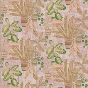 HookedOnWalls CABANE KENTIS 20913 Groen / Roze Behang