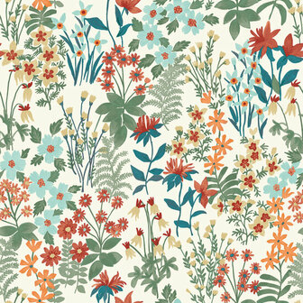 Dutch Wallcoverings Arcadia A70902 Groen / Multicolours Behang