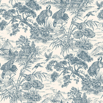 Dutch First Class Arboretum 91705 Creme / Blauw Behang