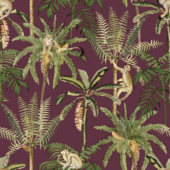 Dutch First Class Arboretum 91760 Paars / Rood Behang