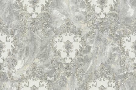 Dutch First Class Carrara Best 83603 Grijs / Zilver Behang