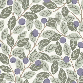 Dutch First Class Midbec Klara &amp; Tove 26015 Wit / Groen / Paars Behang