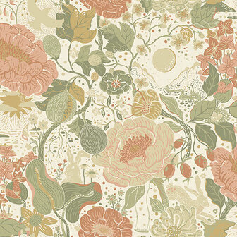 Dutch First Class Midbec Langtan 63012 - Groen / Roze Behang