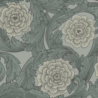 Dutch First Class Midbec Blomstermala 51009 - Blauw / Grijs Behang