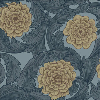 Dutch First Class Midbec Blomstermala 51010 - Blauw / beige Behang