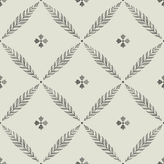 Dutch First Class Midbec Blomstermala 51021 - Wit / Zwart Behang