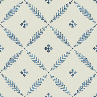 Dutch First Class Midbec Blomstermala 51023 - Wit / Blauw Behang