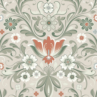 Dutch First Class Midbec Sunnano 24108 - Beige / Groen Behang