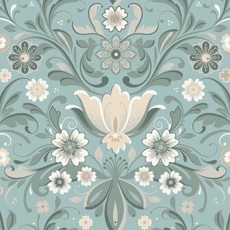 Dutch First Class Midbec Sunnano 24111 - Blauw / Groen Behang