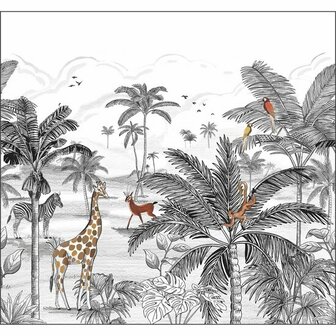 Caselio Les Minis Mondes MNM105789008 - Zwart Behang