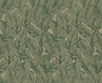 Dutch First Class Roberto Cavalli 9 21077 - Groen / Beige Behang