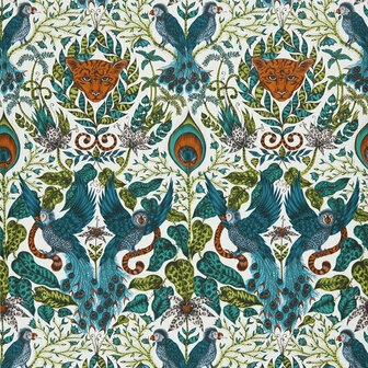 Clarke &amp; Clarke Animalia W0098/02 - Groen Behang