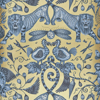 Clarke &amp; Clarke Animalia W0100/01 - Blauw Behang