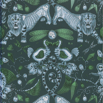 Clarke &amp; Clarke Animalia W0100/04 - Blauw Behang