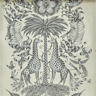 Clarke &amp; Clarke Animalia W0102/05 - Zwart Behang