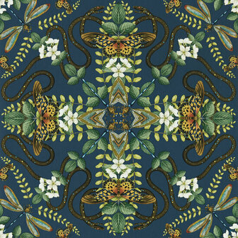 Clarke &amp; Clarke Botanical Wonders W0129/03 - Blauw Behang