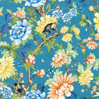 Clarke &amp; Clarke Botanical Wonders W0133/03 - Blauw Behang