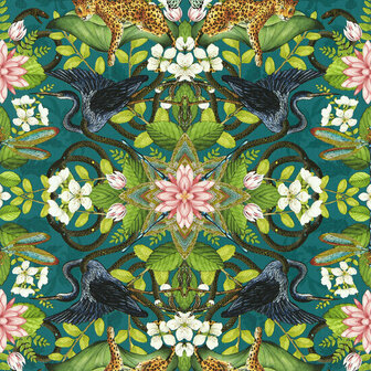 Clarke &amp; Clarke Botanical Wonders W0136/03 - Groen Behang