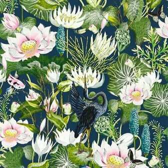 Clarke &amp; Clarke Botanical Wonders W0137/04 - Blauw Behang