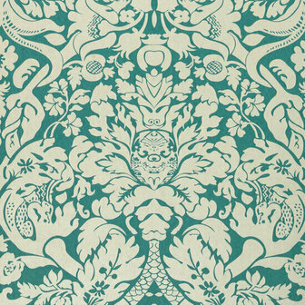 Clarke &amp; Clarke Colony W0088/08 - Blauw Behang