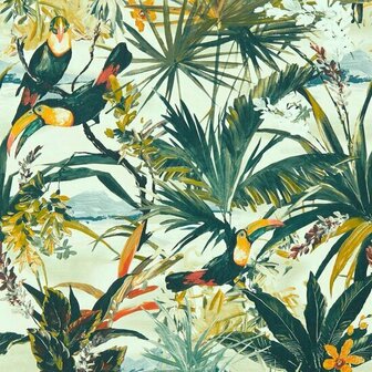 Clarke &amp; Clarke Exotica 2 W0146/01 - Groen Behang