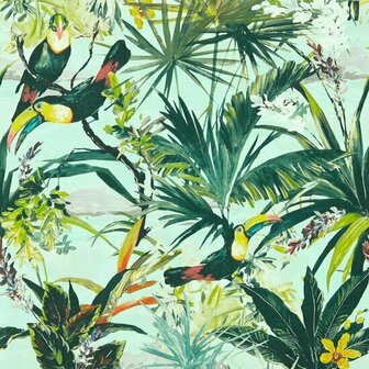 Clarke &amp; Clarke Exotica 2 W0146/03 - Groen Behang