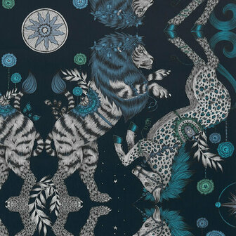 Clarke &amp; Clarke Wilderie W0113/05 - Blauw Behang