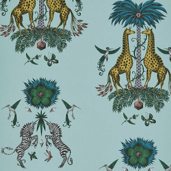 Clarke &amp; Clarke Wilderie W0114/04 - Blauw Behang