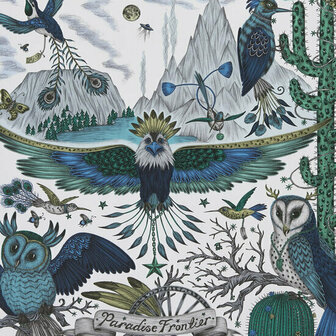 Clarke &amp; Clarke Wilderie W0116/01 - Blauw Behang