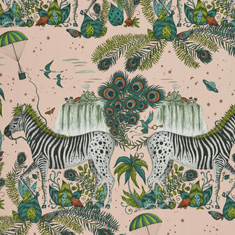 Clarke &amp; Clarke Wilderie W0117/04 - Roze Behang