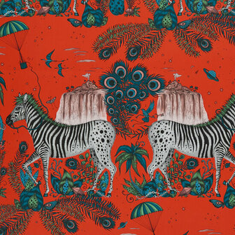 Clarke &amp; Clarke Wilderie W0117/05 - Rood Behang