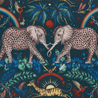 Clarke &amp; Clarke Wilderie W0121/04 - Blauw Behang
