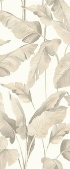 taupe bladeren  bn vinyl op vlies Behang