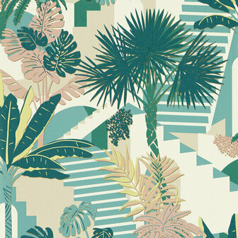 Breegan Jane x Clarke and Clarke - Blauw W0186/02 Behang