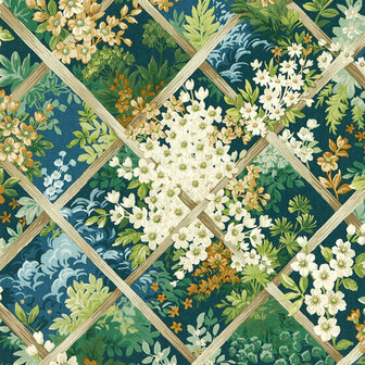 Clarke &amp; Clarke Secret Garden - Blauw W0195/01 Behang