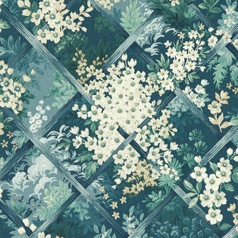 Clarke &amp; Clarke Secret Garden - Blauw W0195/02 Behang
