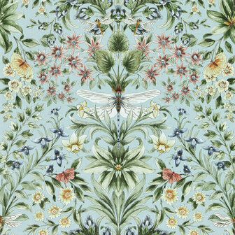 Clarke &amp; Clarke Secret Garden - Blauw W0196/02 Behang