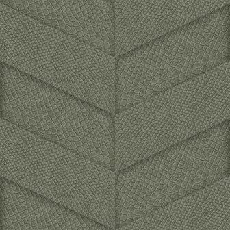 Origin Wallcoverings Luxury Skins 347792 - Groen / Grijs Behang